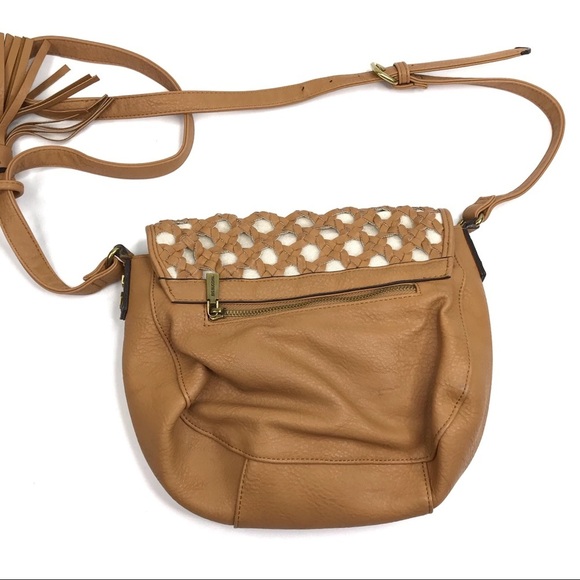 Big Buddha | Brown Braided Overlay Crossbody Bag - Picture 7 of 9